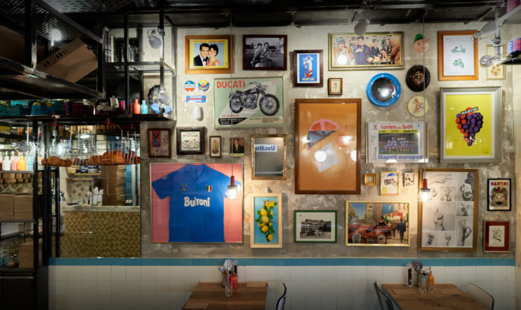 Interieur de la pizzeria Papa Lello a Bordeaux